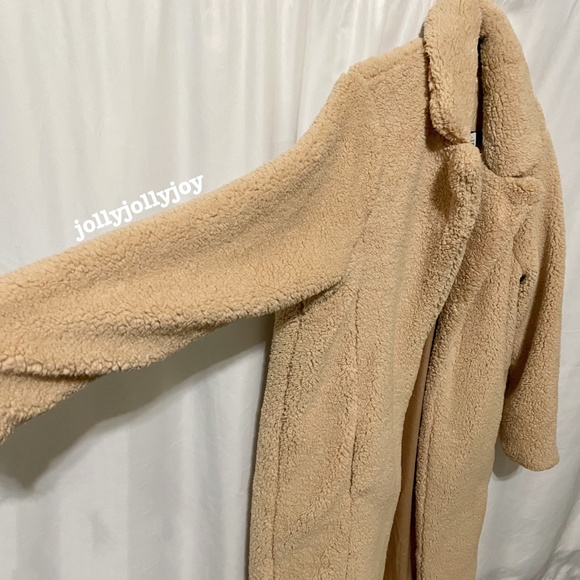 Torrid Beige Faux Fur Open Front Longline Teddy Coat 1X - Picture 5 of 13